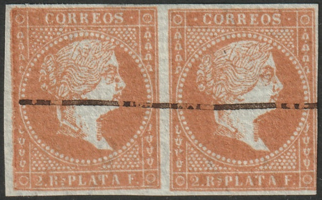 Cuba 1855 Sc 4 pair used pen cancel
