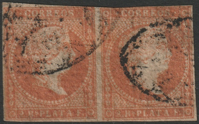 Cuba 1856 Sc 11 pair used