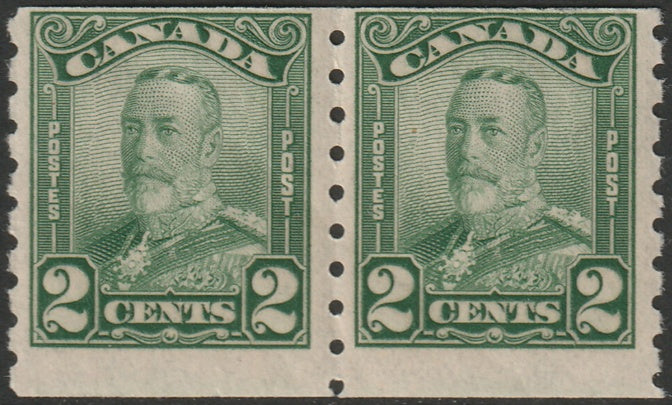 Canada 1929 Sc 161 coil pair MNH** large crease