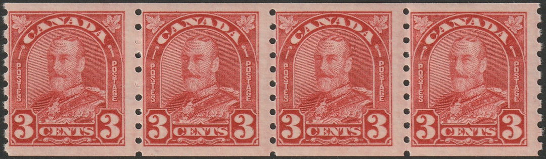 Canada 1931 Sc 183 coil strip of 4 MNH**