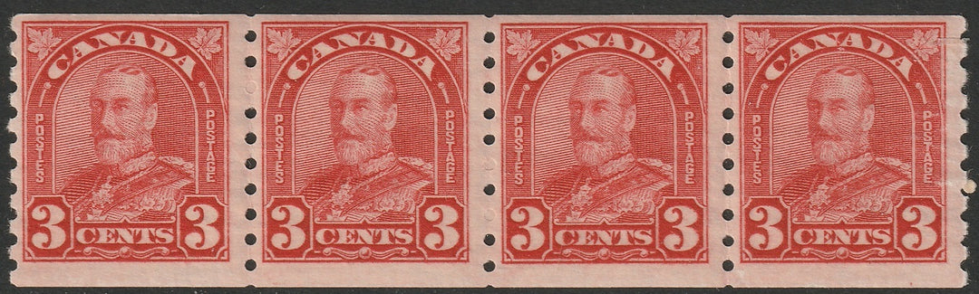 Canada 1931 Sc 183 coil strip of 4 MNH**