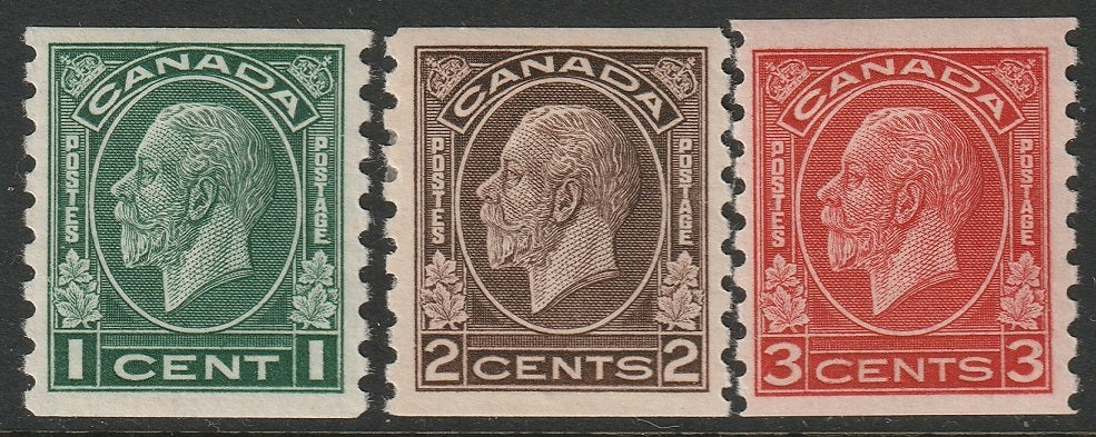 Canada 1933 Sc 205-7 coil set MH*