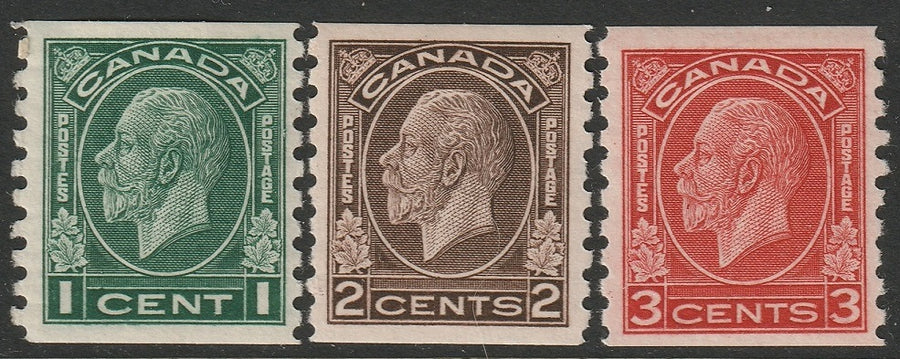 Canada 1933 Sc 205-7 coil set MH*