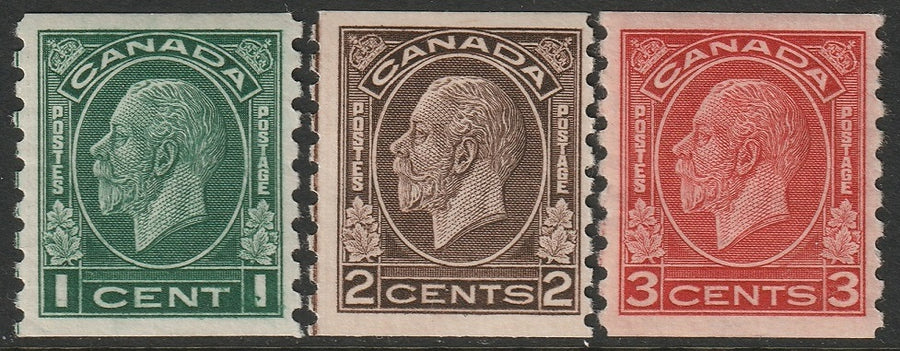 Canada 1933 Sc 205-7 coil set MH* some disturbed gum