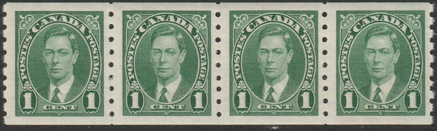 Canada 1937 Sc 238 coil strip of 4 MNH**