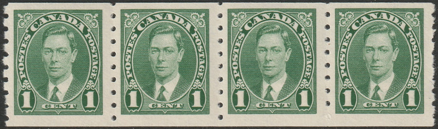 Canada 1937 Sc 238 coil strip of 4 MNH**