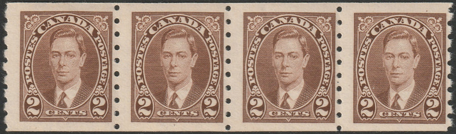 Canada 1937 Sc 239 coil strip of 4 MNH**