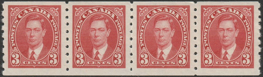 Canada 1937 Sc 240 coil strip of 4 MNH**