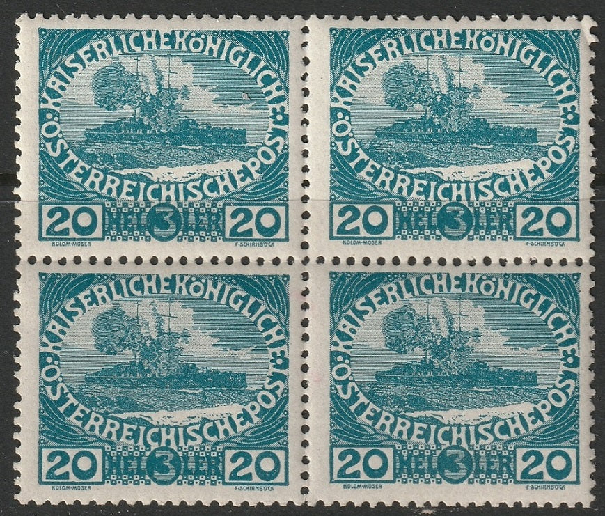 Austria 1915 Sc B6 block MNH**