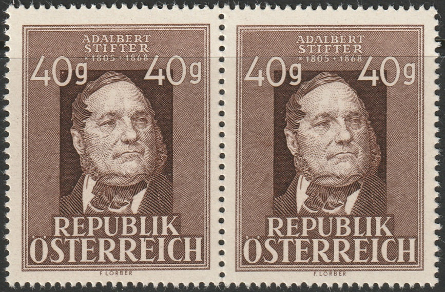 Austria 1948 Sc 517 pair MNH** with plate flaw