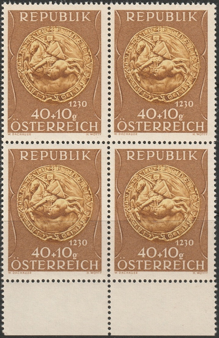 Austria 1949 Sc B264 margin block MNH**