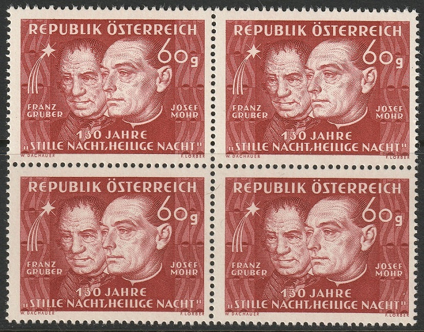 Austria 1948 Sc 558 block MNH**