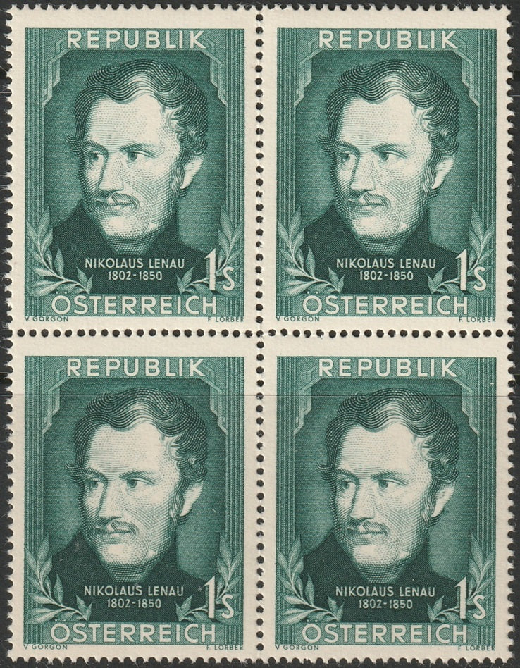 Austria 1952 Sc 582 block MNH**