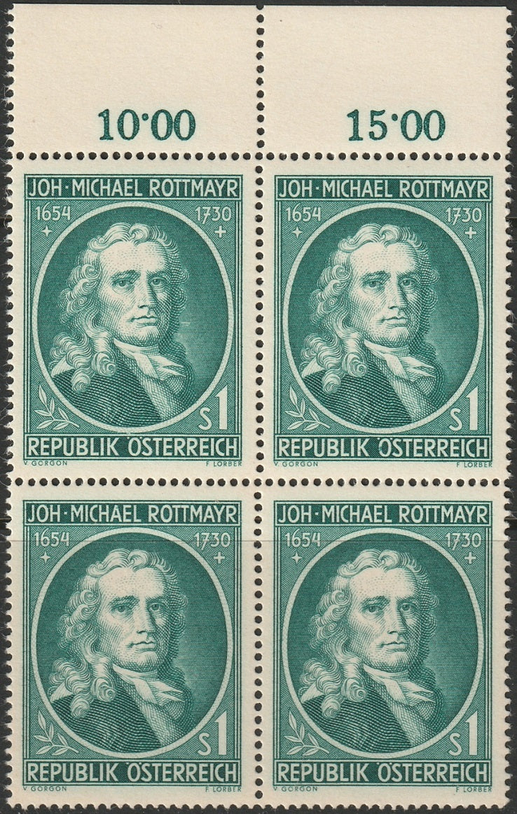 Austria 1954 Sc 594 inscription block MNH**