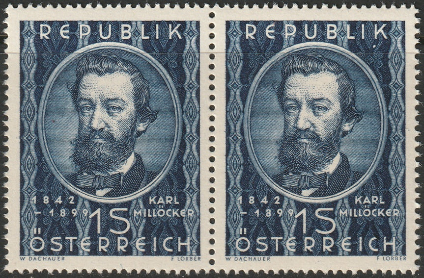 Austria 1949 Sc 562 pair MNH**