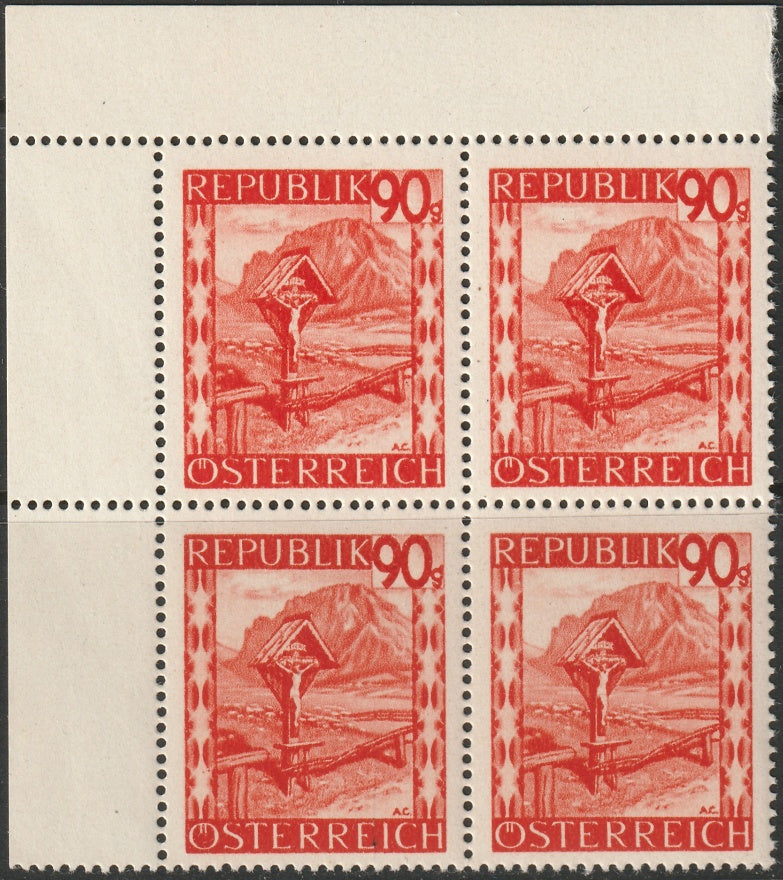 Austria 1948 Sc 511 corner block MNH**