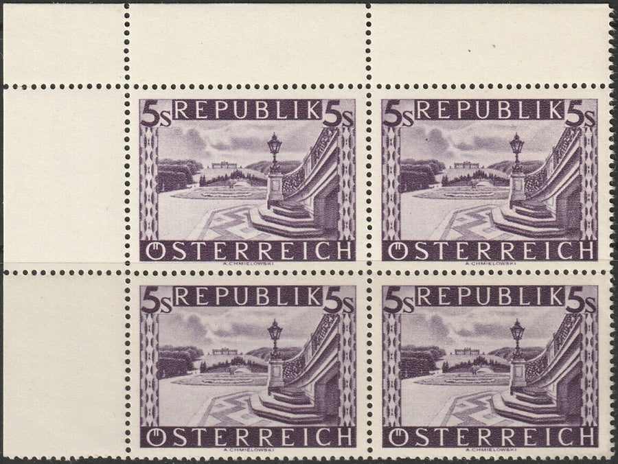 Austria 1948 Sc 515 corner block MNH**