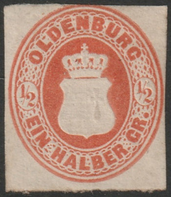 Oldenburg 1862 Sc 17 MLH* partial gum