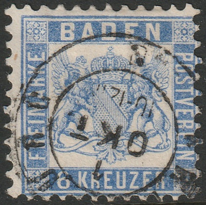 Baden 1864 Sc 22 used