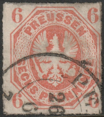 Prussia 1861 Sc 16 used thin