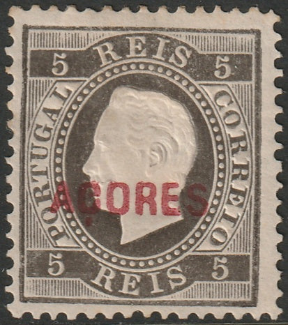 Azores 1871 Sc 21d MH* overprint type C