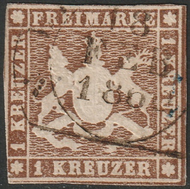 Wurttemberg 1859 Sc 13 used