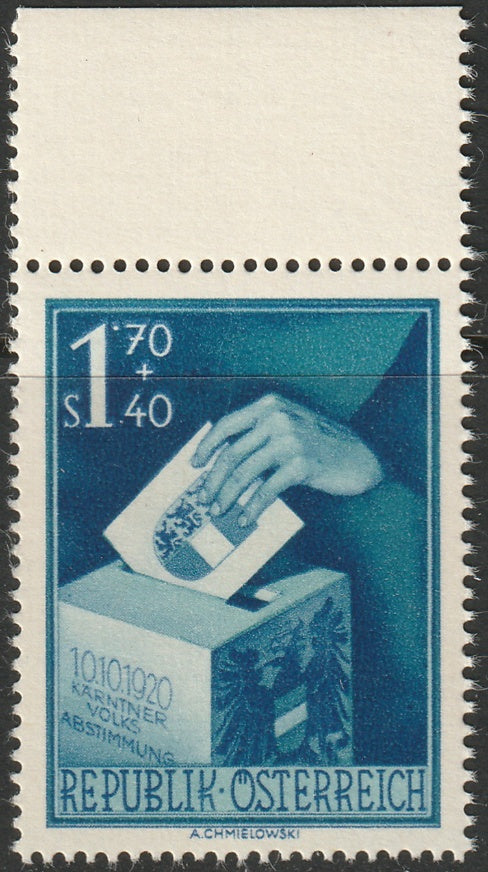 Austria 1950 Sc B271 margin single MNH** crease