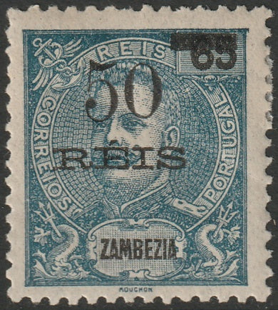 Zambezia 1905 Sc 53 var MH* overprint variety (type II)