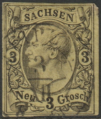 Saxony 1855 Sc 12 used Leipzig cancel