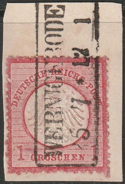 Germany 1872 Sc 4 var used plate flaw with BPP certificate Wernigerode cancel on piece