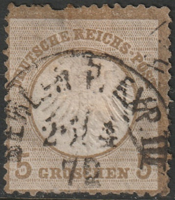 Germany 1872 Sc 6 used large repaired thin Berlin cancel signed Zenker