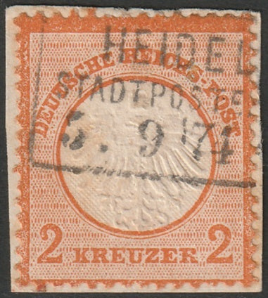 Germany 1872 Sc 8 used Heidelberg Stadtpost cancel on piece