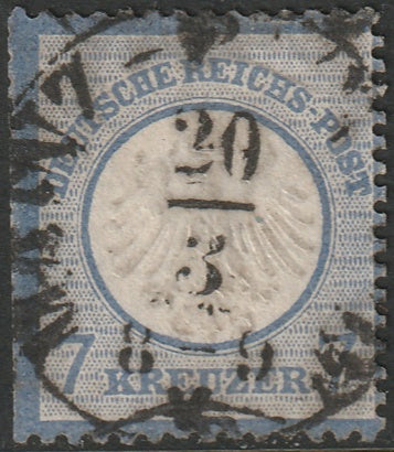 Germany 1872 Sc 10 used Mainz cancel hinge thin