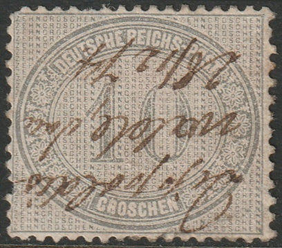 Germany 1872 Sc 12 used pen cancel small tear