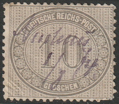 Germany 1872 Sc 12 used pen cancel small thin