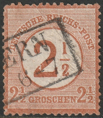 Germany 1874 Sc 27 var used overprint flaw