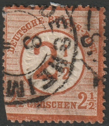 Germany 1874 Sc 27 used faulty Hildesheim cancel large thins