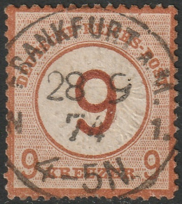 Germany 1874 Sc 28 used Frankfurt a.M. cancel small tear