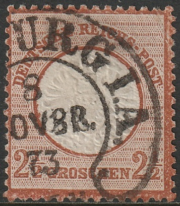 Germany 1872 Sc 19 used Hamburg I.A. cancel with APS certificate hinge thin
