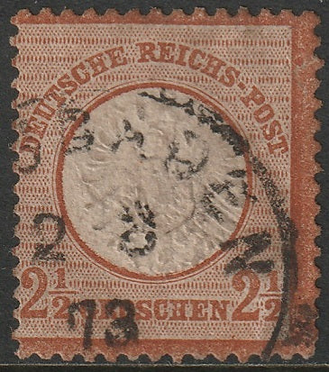 Germany 1872 Sc 19 used Weisbaden cancel with APS certificate thins