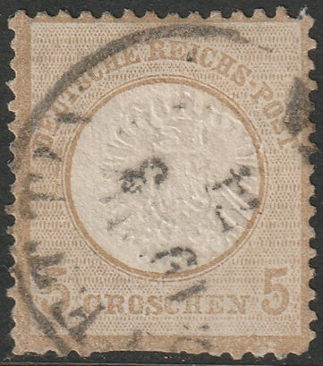 Germany 1872 Sc 20 used Stettin cancel pinhole