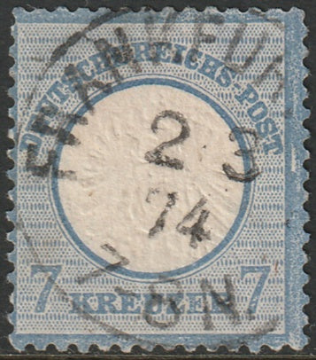 Germany 1872 Sc 24 used Frankfurt cancel small top thin