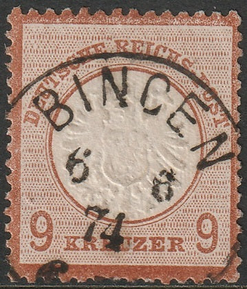 Germany 1872 Sc 25 used Bingen cancel with APS certificate & signed