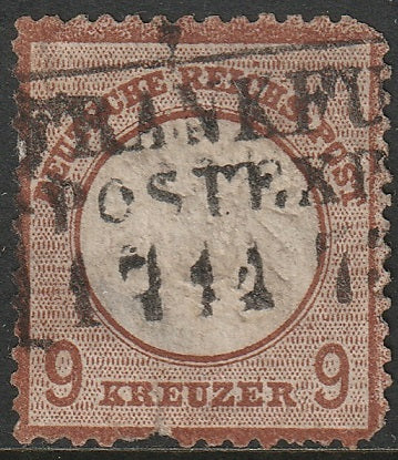 Germany 1872 Sc 25a used Frankfurt cancel with APS certificate thin/small tear at bottom