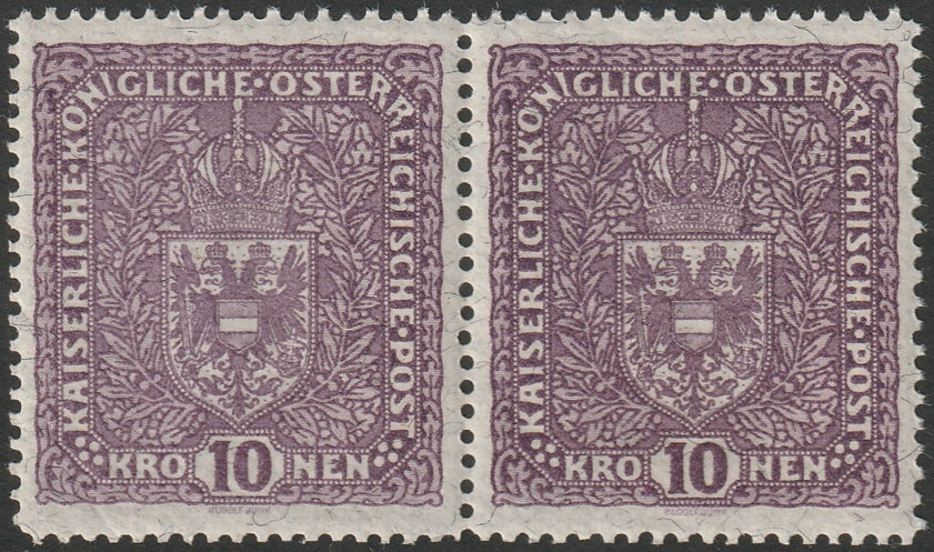 Austria 1919 Sc 175 pair MNH** granite paper type II