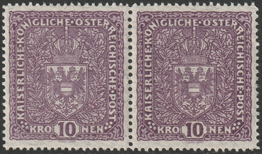 Austria 1919 Sc 175 pair MNH** granite paper type II