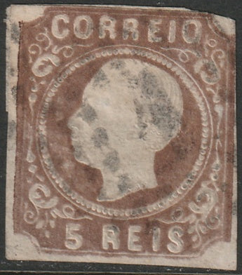 Portugal 1862 Sc 12a used type II trimmed corner