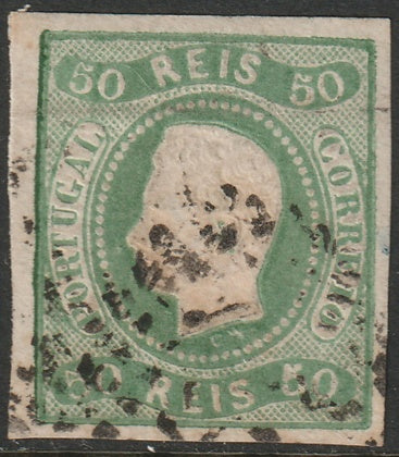 Portugal 1866 Sc 21 used small tear at embossing