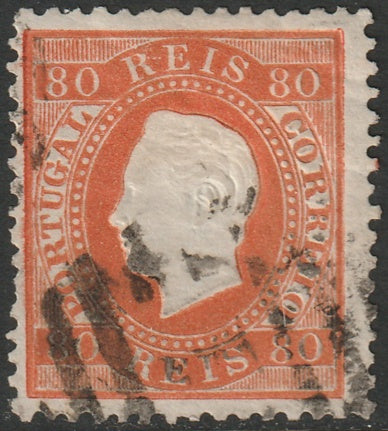 Portugal 1870 Sc 44 used perf 12.5