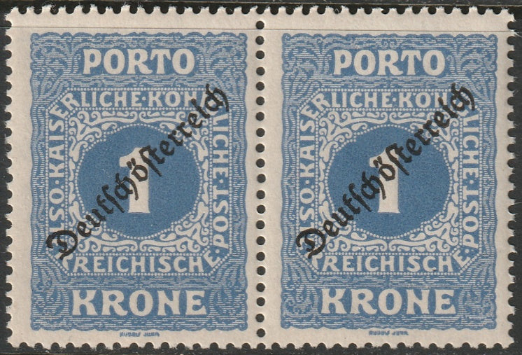 Austria 1919 Sc J72 pair MNH**